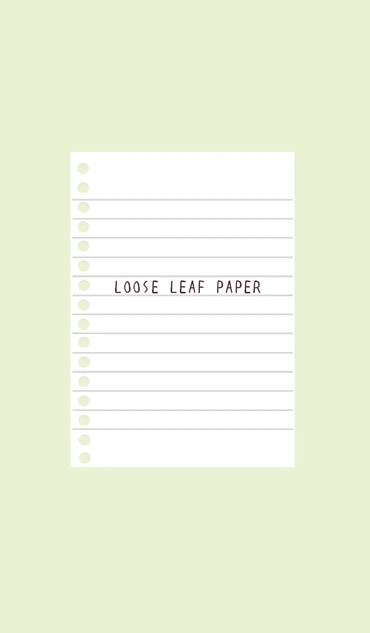 [LINE着せ替え] ルーズリーフ/ライトイエローグリーンの画像1