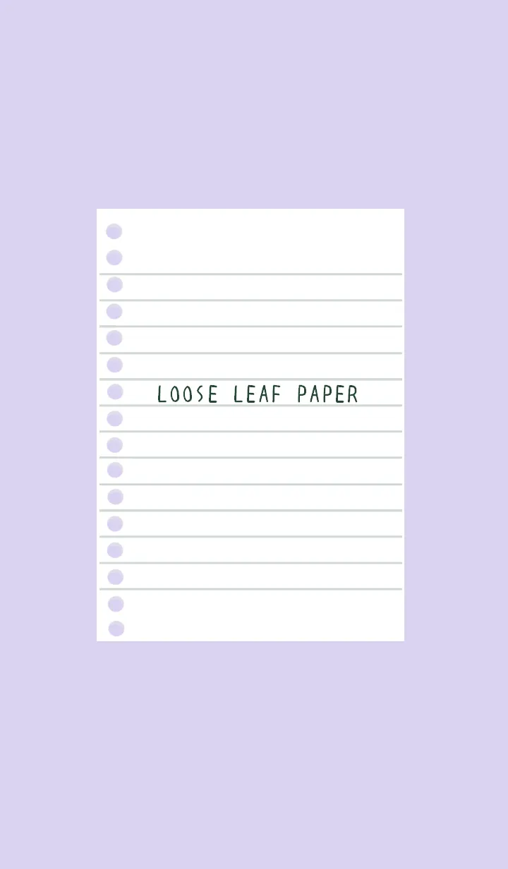 [LINE着せ替え] ルーズリーフの着せかえ/ライトパープルの画像1