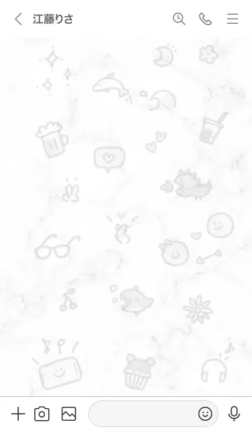 [LINE着せ替え] 楽しいアイコン♬グレー01_1の画像3