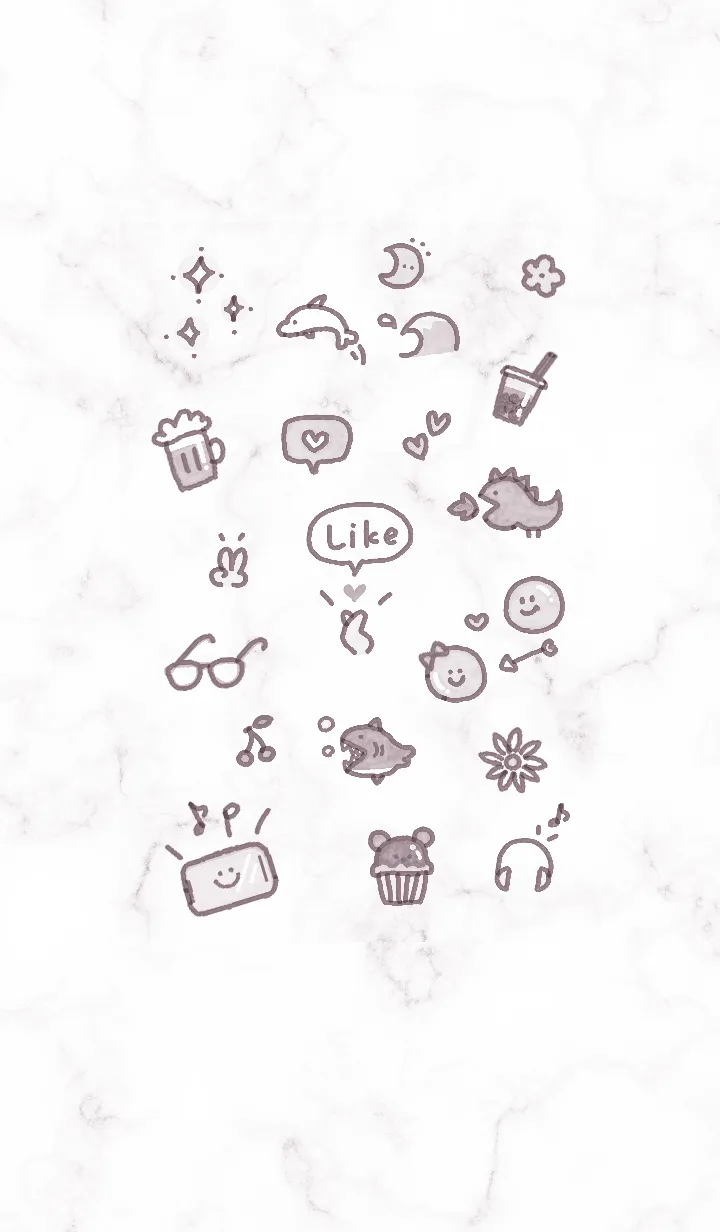 [LINE着せ替え] 楽しいアイコン♬グレージュ02_1の画像1