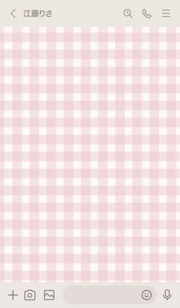 [LINE着せ替え] Gingham Check Natural Pink-SIMPLE 11の画像3