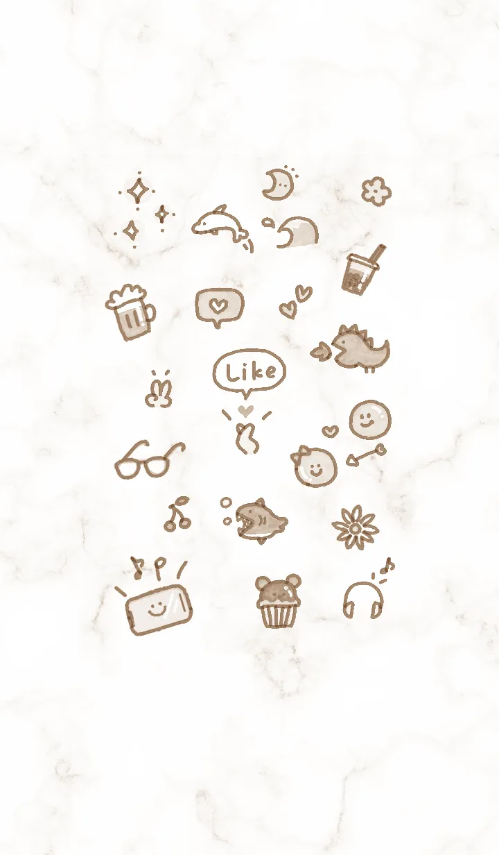 [LINE着せ替え] 楽しいアイコン♬ブラウン03_1の画像1