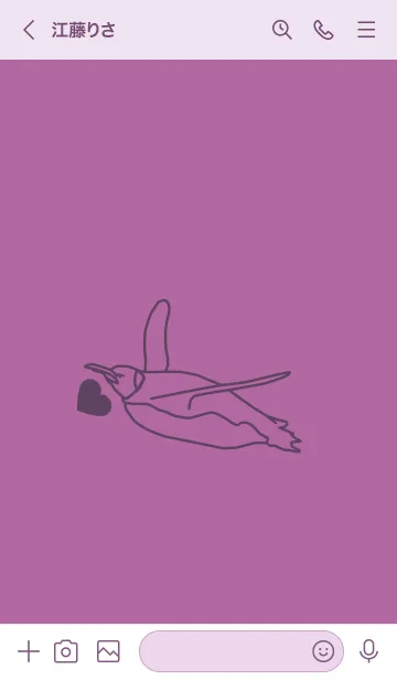 [LINE着せ替え] ペンギンとハート (モーベット)の画像3