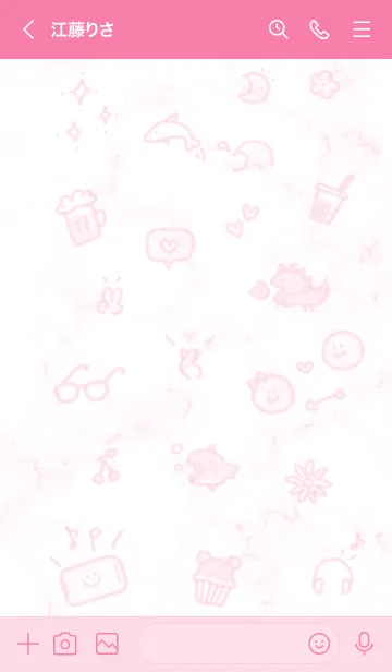 [LINE着せ替え] 楽しいアイコン♬ピンク10_1の画像3