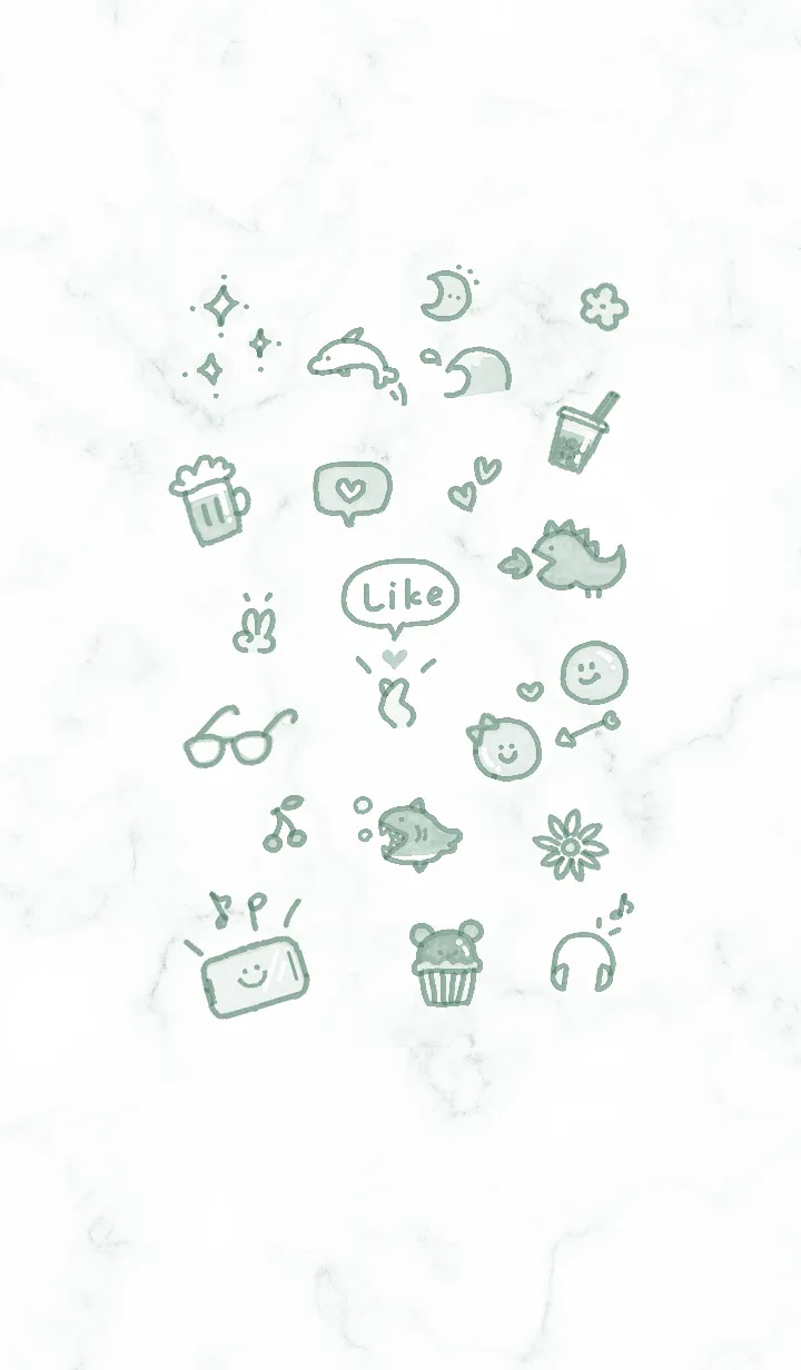 [LINE着せ替え] 楽しいアイコン♬ブルーグリーン06_1の画像1