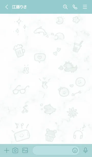 [LINE着せ替え] 楽しいアイコン♬ブルーグリーン06_1の画像3