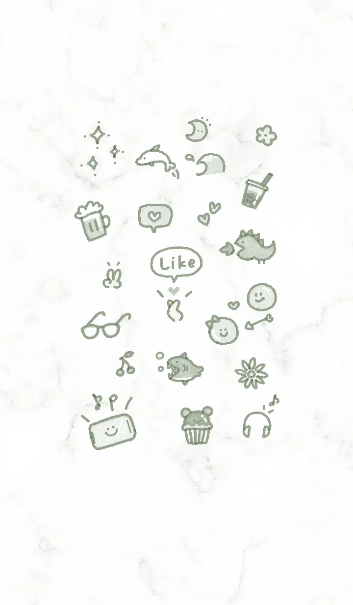 [LINE着せ替え] 楽しいアイコン♬グリーン07_1の画像1