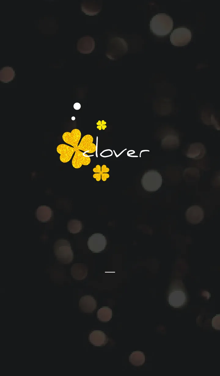 [LINE着せ替え] 黒 : 幸運のゴールドクローバーの画像1