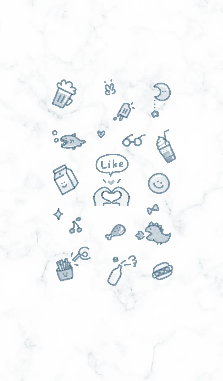 [LINE着せ替え] シンプルなアイコン15♥ブルー15_1の画像1