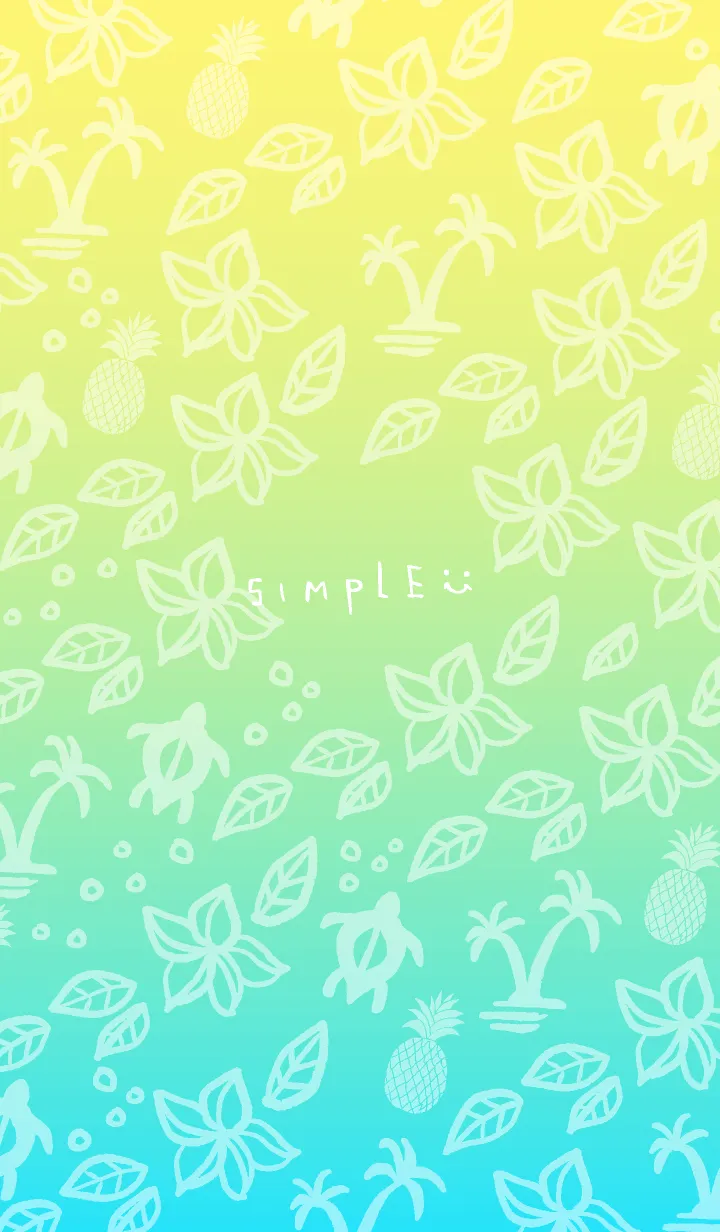 [LINE着せ替え] アロハ！水色と黄色4の画像1