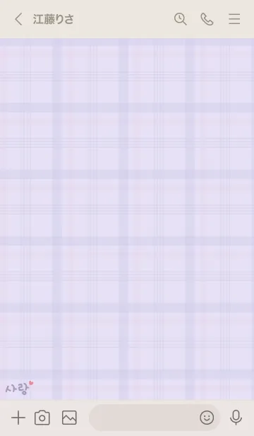 [LINE着せ替え] 韓国チェック柄<ハート>パープルの画像3