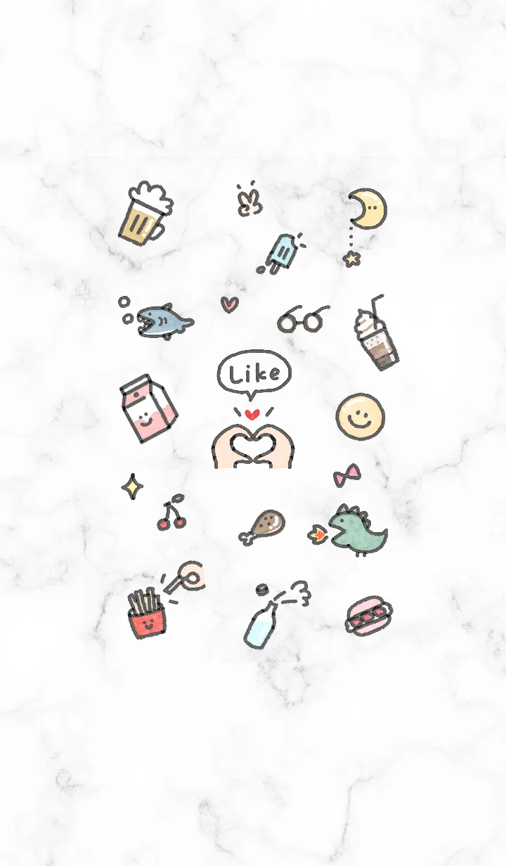 [LINE着せ替え] シンプルなアイコン15♥ホワイト1_01の画像1