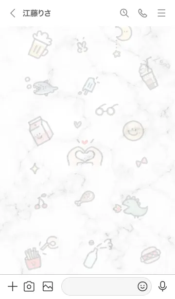 [LINE着せ替え] シンプルなアイコン15♥ホワイト1_01の画像3