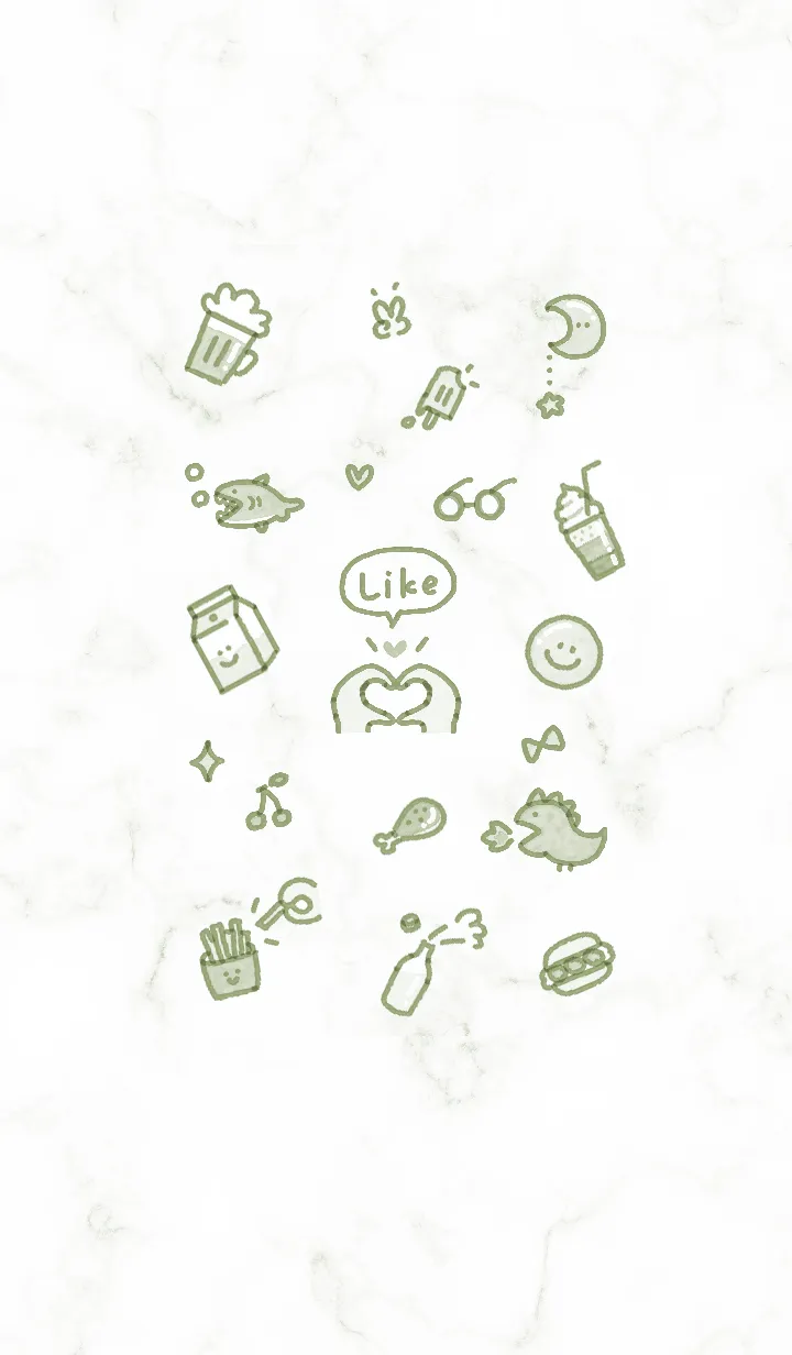 [LINE着せ替え] シンプルなアイコン15♥グリーン13_1の画像1