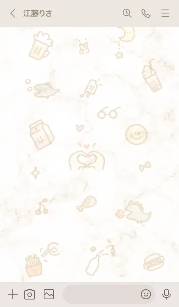 [LINE着せ替え] シンプルなアイコン15♥べージュ05_1の画像3