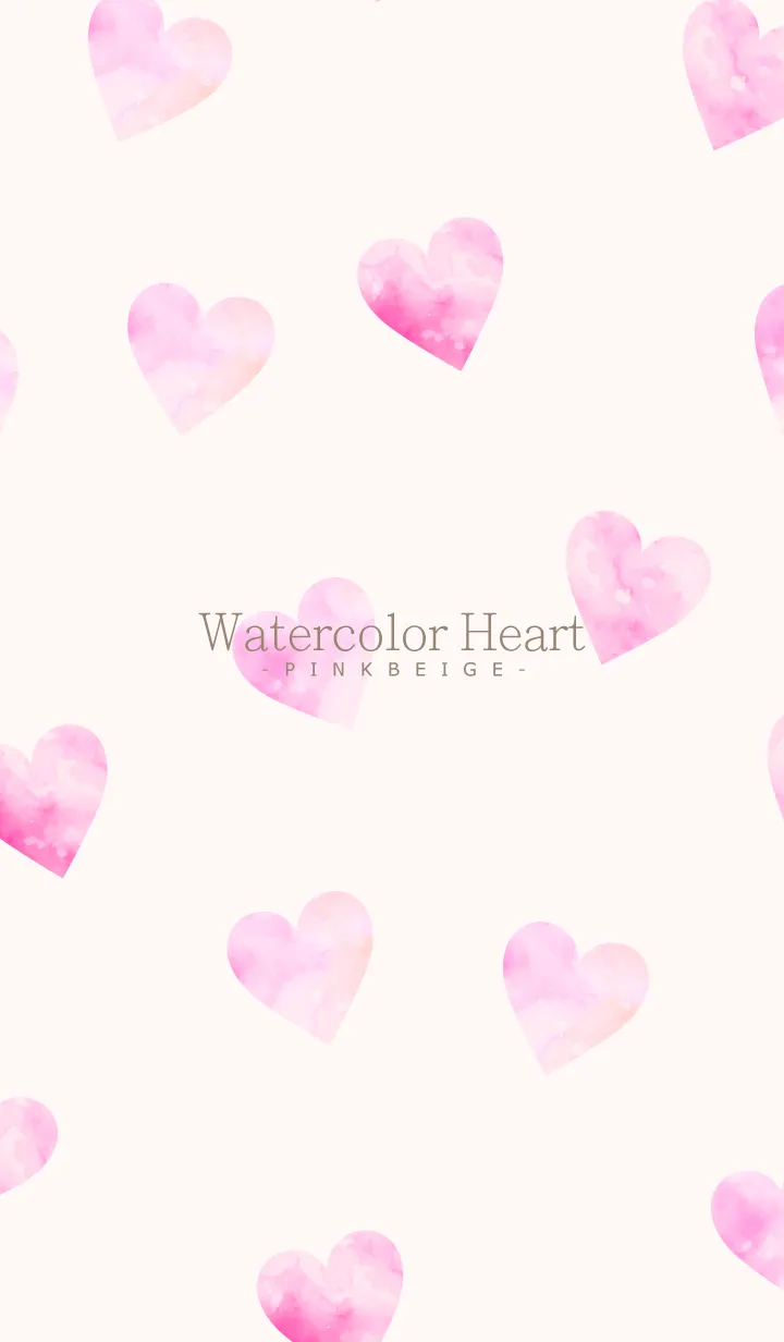 [LINE着せ替え] WatercolorHeart -PINKBEIGE- 18の画像1