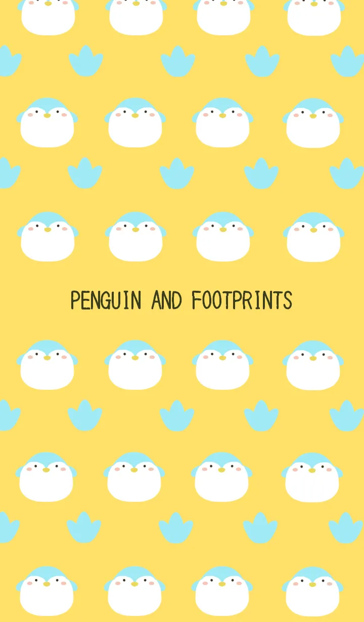 [LINE着せ替え] ペンギンと足跡の着せかえ/イエローの画像1
