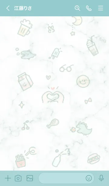 [LINE着せ替え] シンプルなアイコン15♥ブルーグリーン06_1の画像3