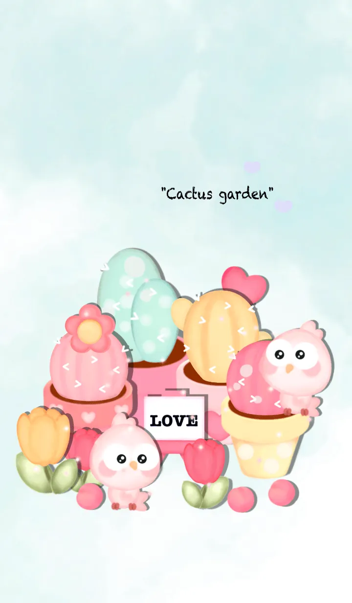 [LINE着せ替え] Little cactus garden 5の画像1