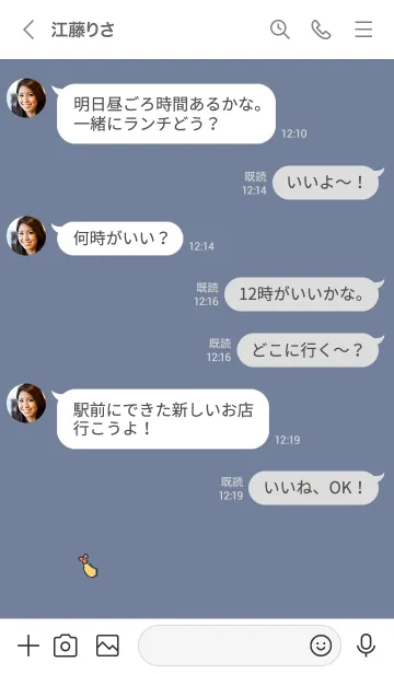 [LINE着せ替え] えびふらい。白とブルーグレーの画像4