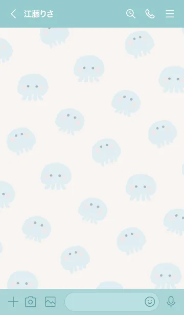 [LINE着せ替え] シンプルかわいいくらげ♪14の画像3