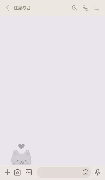 [LINE着せ替え] もこねこ 2 シンプル #くすみパープルの画像3