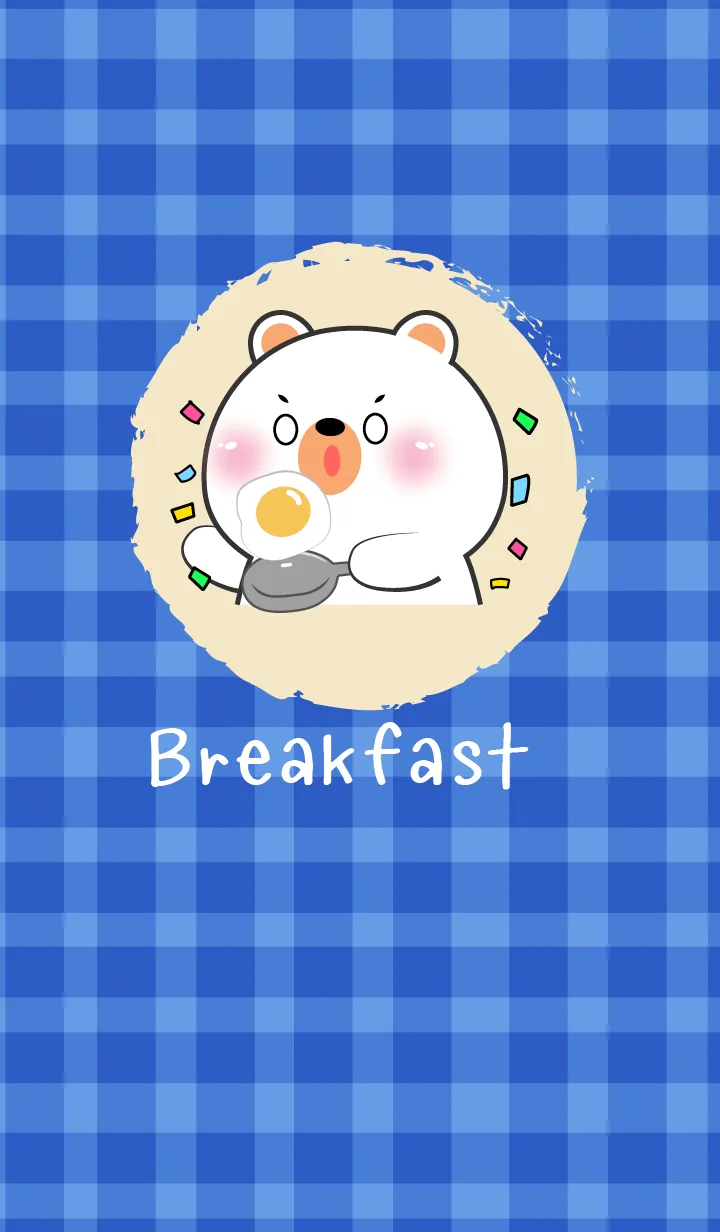 [LINE着せ替え] Simple Breakfast White Bear Theme (JP)の画像1