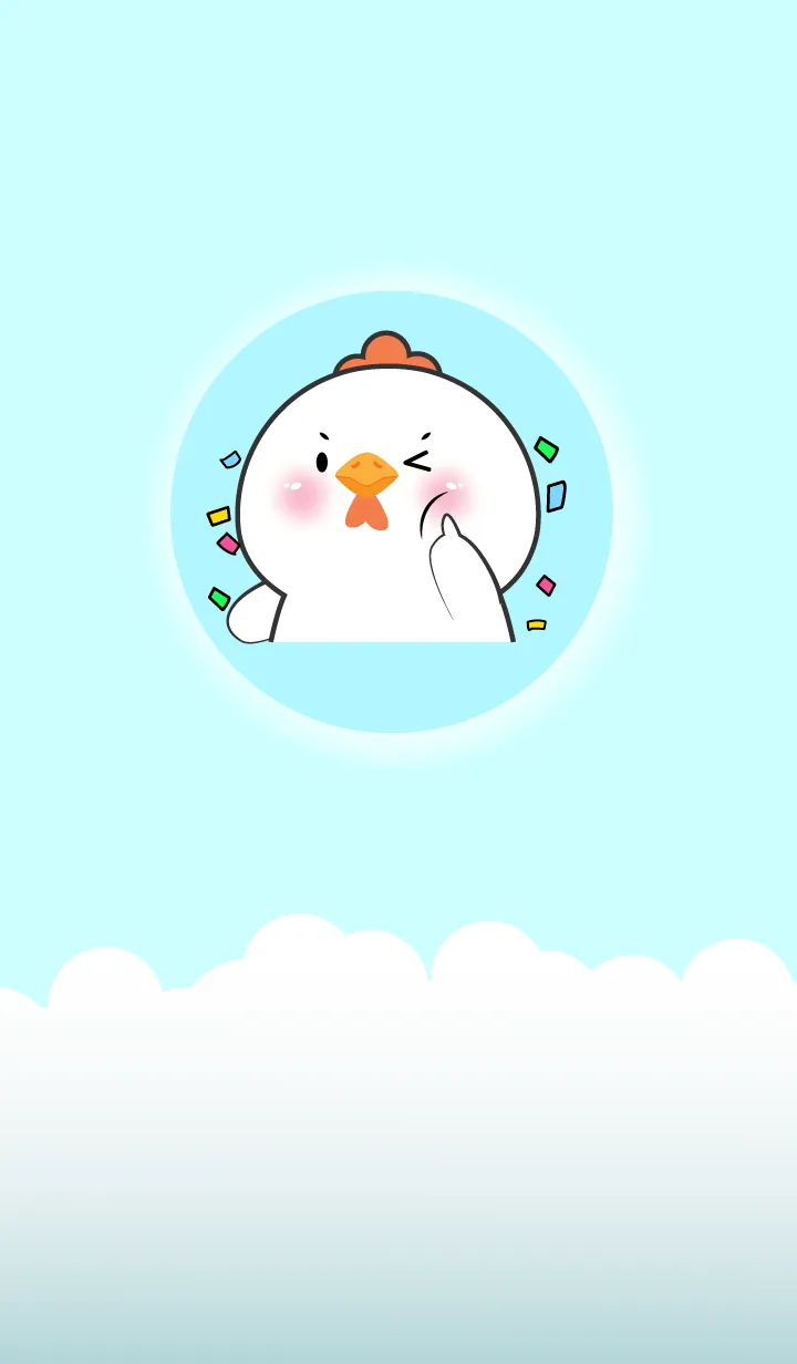 [LINE着せ替え] Simple So Lovely White Chicken Theme(JP)の画像1