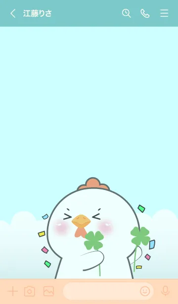 [LINE着せ替え] Simple So Lovely White Chicken Theme(JP)の画像3