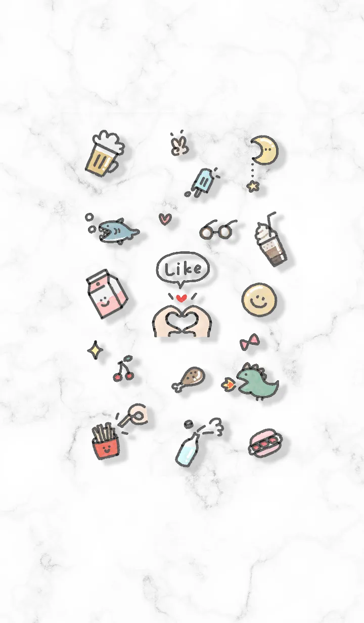 [LINE着せ替え] シンプルなアイコン16♥ホワイト01_1の画像1