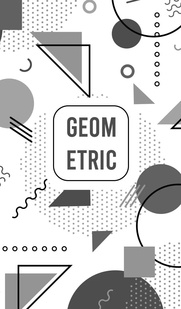 [LINE着せ替え] Geometric White & Grayの画像1