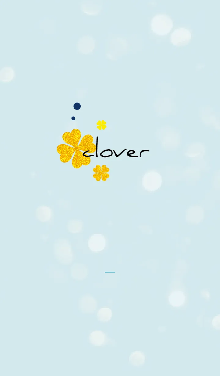 [LINE着せ替え] 青 : 幸運のゴールドクローバーの画像1