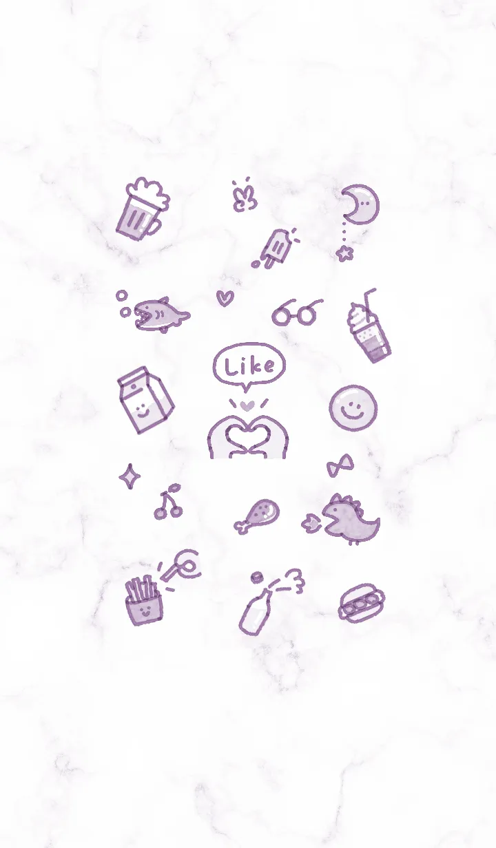 [LINE着せ替え] シンプルなアイコン15♥パープル15_1の画像1