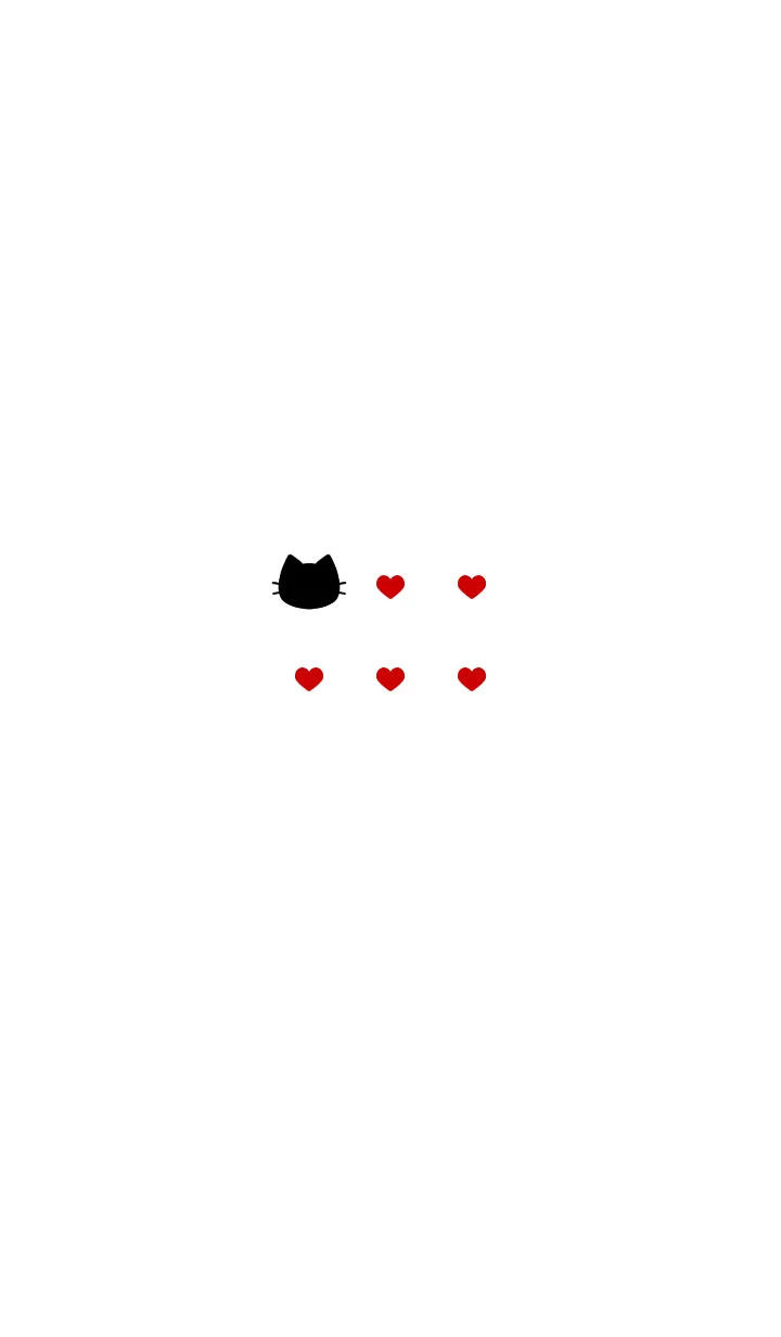 [LINE着せ替え] ねことハート(monochrome&red)の画像1