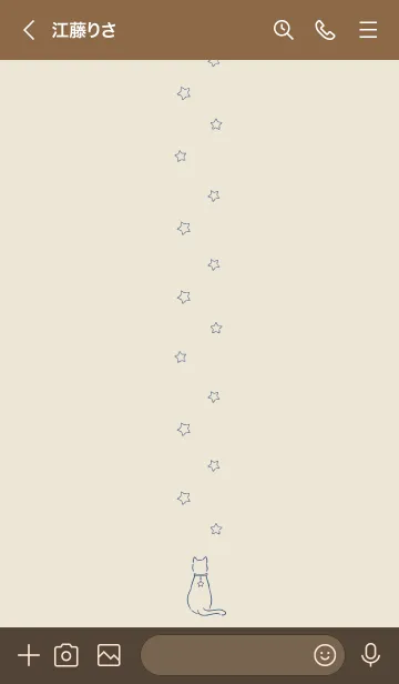 [LINE着せ替え] 猫とスターチャーム (ライトベージュ)の画像3