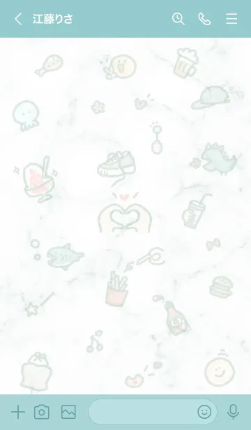 [LINE着せ替え] シンプルなアイコン17♥ブルーグリーン06_1の画像3