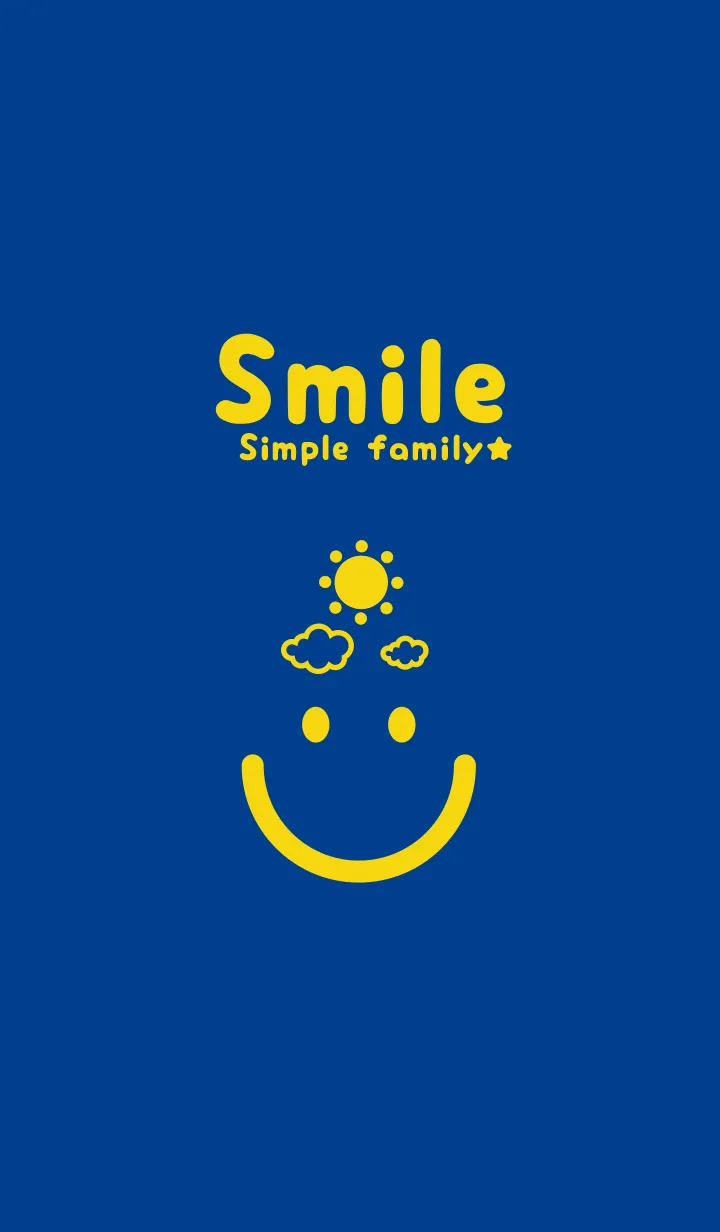 [LINE着せ替え] スマイル＆SUN インクブルーの画像1