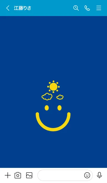 [LINE着せ替え] スマイル＆SUN インクブルーの画像3