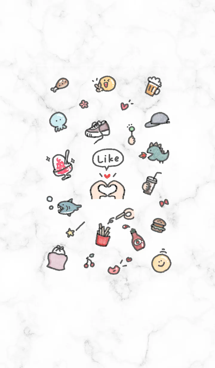 [LINE着せ替え] シンプルなアイコン17♥ホワイト01_1の画像1