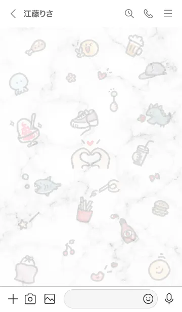 [LINE着せ替え] シンプルなアイコン17♥ホワイト01_1の画像3