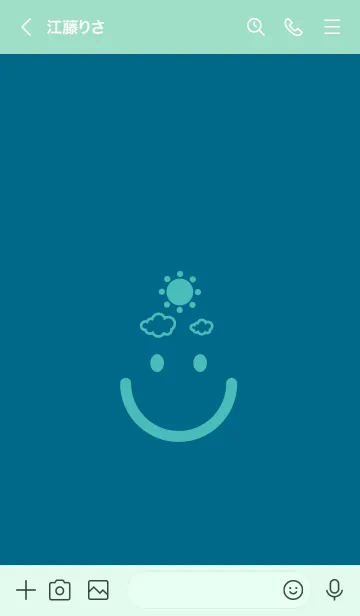 [LINE着せ替え] スマイル＆SUN マリンブルーの画像3