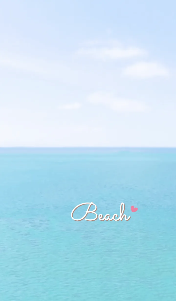 [LINE着せ替え] 海と空 ハート'ブラウン'の画像1