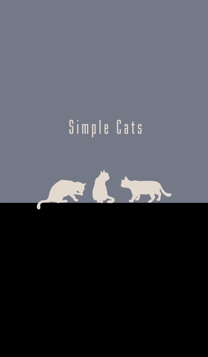 [LINE着せ替え] シンプルな猫:グレーブラックベージュの画像1
