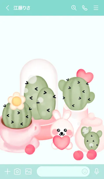 [LINE着せ替え] I love cactus 7 :)の画像3