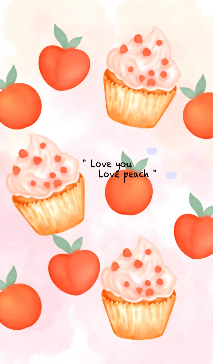 [LINE着せ替え] Let's eat peach cupcake 14の画像1