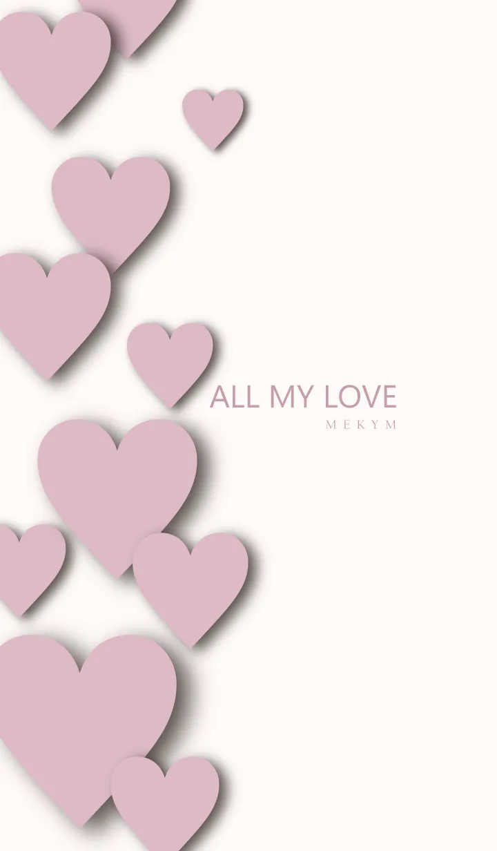 [LINE着せ替え] ALL MY LOVE DUSKYPINK HEART 23の画像1