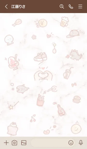 [LINE着せ替え] シンプルなアイコン17♥ピンクブラウン10_1の画像3