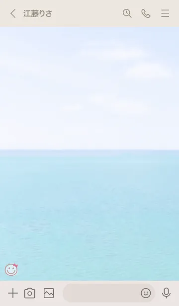 [LINE着せ替え] 海と空 リボン'ピンク'の画像3