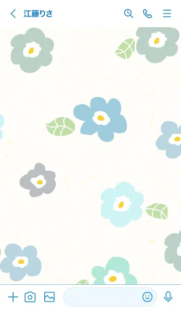 [LINE着せ替え] かわいい花と葉っぱ6の画像3