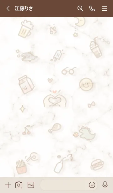 [LINE着せ替え] シンプルなアイコン16♥ブラウン03_1の画像3